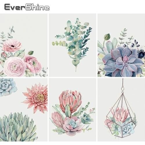 EverShine Diamond Painting Full Square Flower 5D DIY Daimond Embroidery Rhinestone Mosaic Cross Stitch Handmade Gift