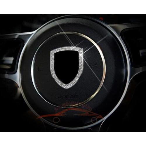 AngelguoguoCar steering wheel logo decorative sequins decal /car front logo sequins decal for Porsche 911 macan Panamera Cayenne