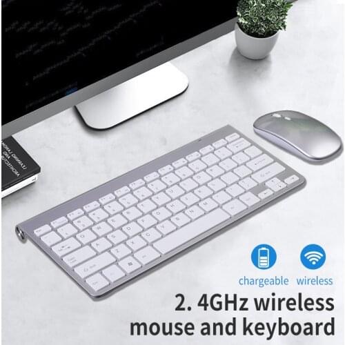 DQR Wireless Keyboard Mouse Set USB Rechargeable Slient Button Ergonomic Keyboard and Mouse Combo 2.4G for Laptop PC