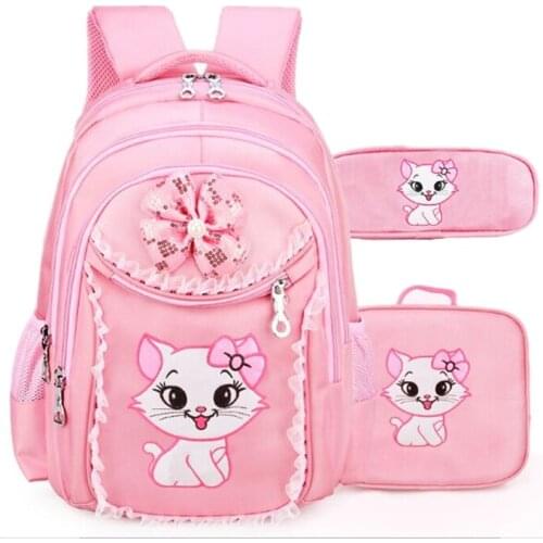 Sweet Cat Children Cartoon School Bags Pupil Girl Korean Cute Princess Backpacks Mochila Infantil