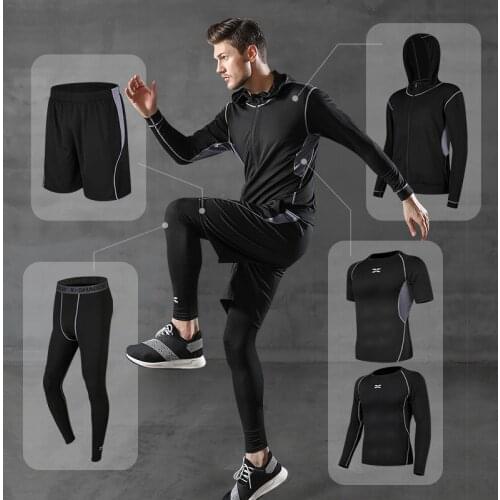 Men Sauna Suit Heavy Duty Weight Lost Fitness Clothing Black Gray Running Jogging Training Body Building Gym Sportswear S-3XL