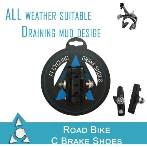 Road Bike C-Brake Caliper Pads Bicycle Brake Shoes Rubber Blocks Light-Weight Replaceable for Shimano * 1pr