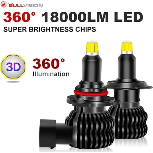 H11 HB4 HB3 9012 HIR2 H8 9005 9006 LED 360 Fanless Car Headlight Bulbs Mini Size CSP Auto Fog Lights 6000K White