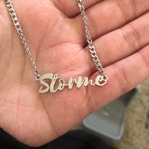 Customized Name Necklace Gold 5mm Cuban Chain Stainless Steel Personalized Couple Handmade Jewelry Gifts Necklaces Bijoux Femme