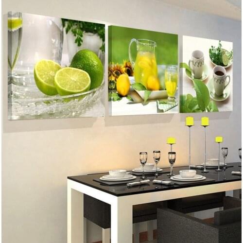 Still Life Orange Friut Painting 3 Panel Canvas Wall Pictures For Kitchen Modular Paintings Cuadros Decoration Wall Picture