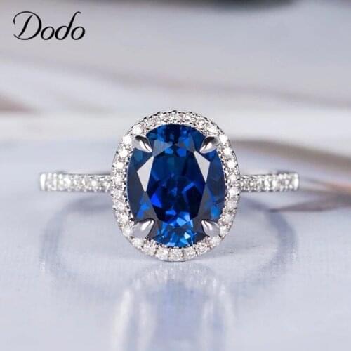 Classic Oval Ladies Ring Elegant Blue AAA Cubic Zircon Rings For Women Wedding Engagement Fine Jewelry Anillos Bijoux B2411