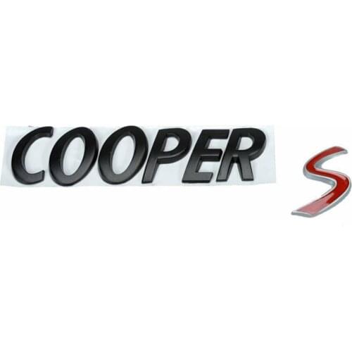 Matte Black ABS Plastic Car Trunk Rear Letters Badge Emblem Decal Sticker for BMW Mini Cooper S