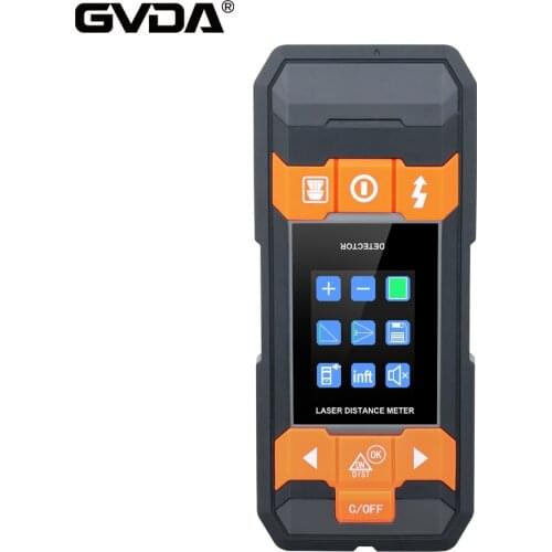 GVDA Metal Detector Wall Detector Laser Distance Meter AC Wood Finder Cable Wires Depth Tracker Wall Scanner Wiring Detector
