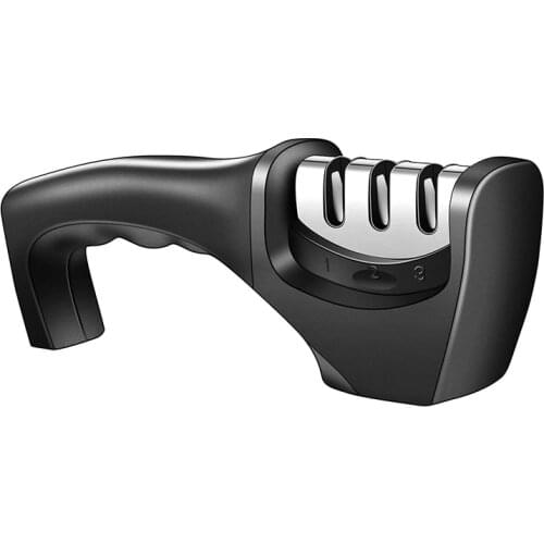 Knife Sharpener Professional 3 Stage Sharpener Sharpening Helps Repair Restore and Polish Blades Sturdy Design Non-Slip Base Pat