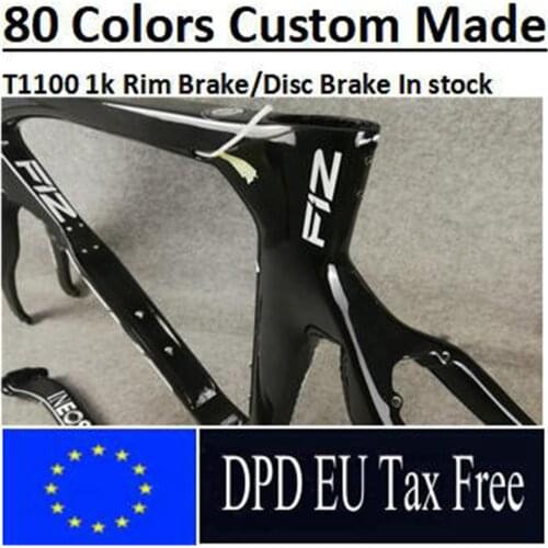 Rim Brake Carbon Bicycle Frames Black Frame White logo 1K Glossy Carbon Road Bike Framesset with Fork Seatpost Clamp Headset