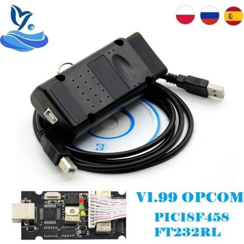 OP COM Scanner V1.99 OP-COM For Opel/G M NEW NEC Relay Firmware PIC18F458&FTDI V1.95 V1.70 for Opel OP-COM OPCOM 10PCS/LOT