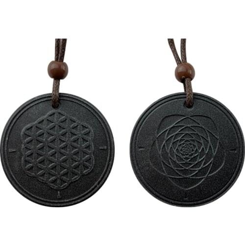Quantum Energy Necklaces Pendant Volcanic Lava Stone Radiation Protection Charm Health Jewelries