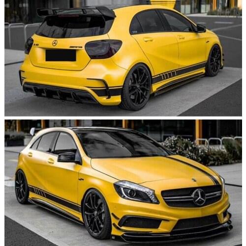 CARBON FIBER Front Bumper Lip&Wing Tail Spoiler&Rear Trunk Diffuser&Side Skirts FOR Mercedes Benz A Class W176 A45 2016-2019