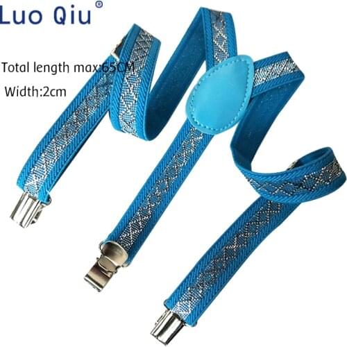 New boys Suspenders Girls Braces Set BlueLeather Male Vintage Casual Suspensorio Trousers Strap Fashion Suspenders