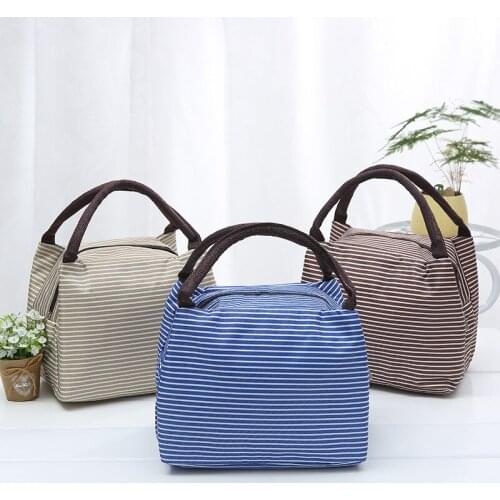 Factory Direct Sales Hand-held Aluminum Foil Lunch Picnic Waterproof Striped Insulation Bag