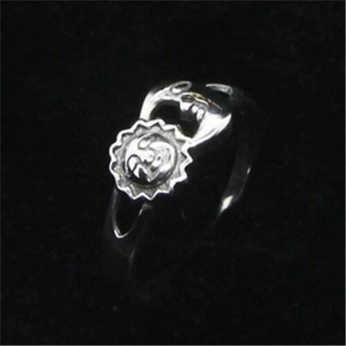 Size 6-10 Dropship 925 Sterling Silver Ring Newest Lady Girls S925 Fashion Sun Moon Ring