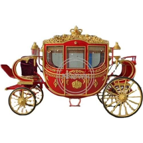 Royal Luxury Wedding Horse Drawn Carriage Electric Double-Row Morden Vintage Sightseeing Cart for Sale