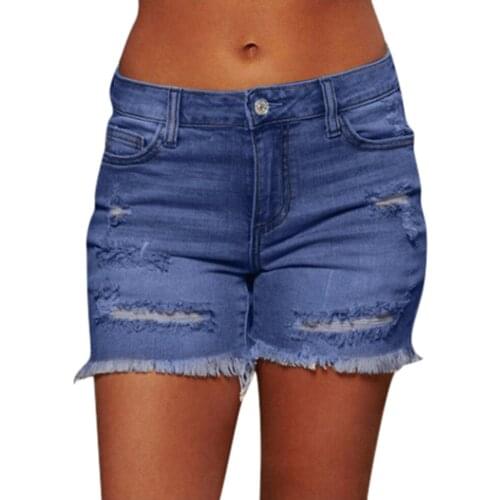 High Waist Crimping Women Short Jeans Fashion Sexy Ripped Denim Shorts New Casual Push Up Vintage Denim Shorts Streetwear
