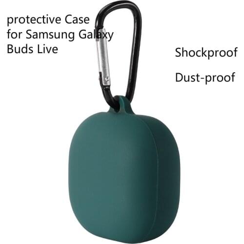 Silicone Case Cover Earphone Pouch Dust-proof Protective Case For Samsung Galaxy Buds Live Protector Case Shell With Hook
