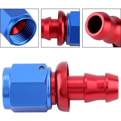 T6160 Aluminum AN6 Straight Push On Twist Lock Oil Gas Fuel Line Hose End Male Fitting for both push-on/ twist-lock application