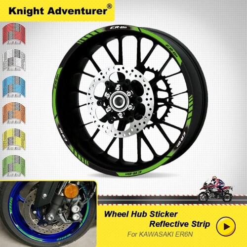 High quality Motorcycle Wheel Sticker Decal Reflective Waterproof Sticker Rim Bike Suitable For ALL kawasaki ER-6N ER6N er6n