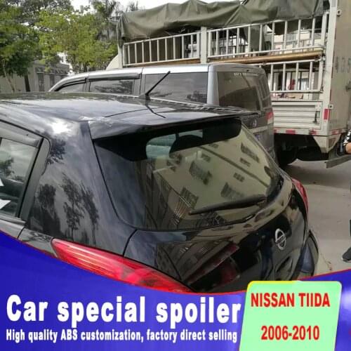 High Quality ABS Material Car Rear window Wing Primer Color Rear Spoiler For Nissan Tiida Spoiler 2006-2009 year spoilers