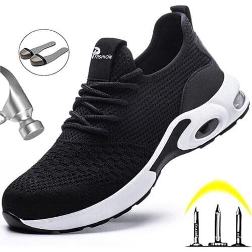 Anti-puncture Safety Shoes Anti-smash Work Shoes Air Cushion Sneakers Steel Toe Shoes Men Protective Industrial Shoes Boots Men