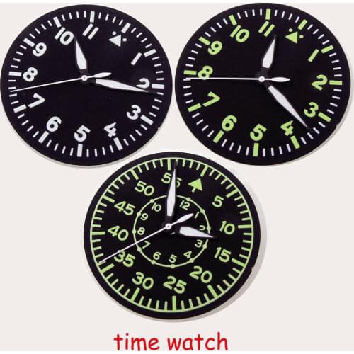 Luminous 35.5mm black strile watch dial men Fit Miyota 8215 Mingzhu 2813 Sea-Gull 1612 Movement Corgeut