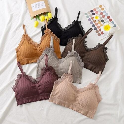 Women bras sexy lace beautiful girl come back wrapped the thread proof that wipe a bosom exposed condole belt underwear new