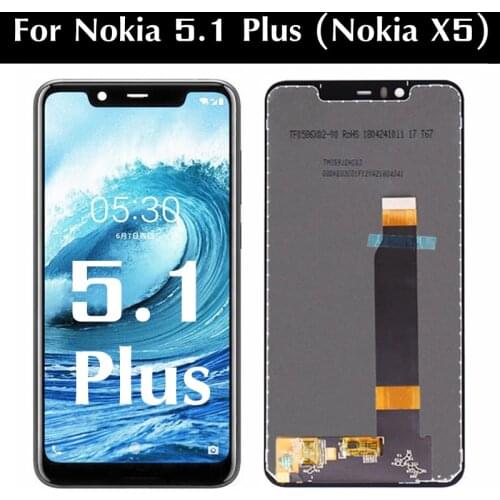 5.86" LCD For For Nokia 5.1 Plus / 56 TA-1120, TA-1105, TA-1102 LCD Display Touch Screen Assembly Replacement