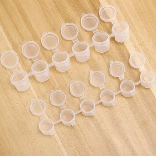 10strips 60 Pots 3ml/5ml Anti-leak Seal Palette Box Plastic Storage Containers Pigment Container Drawing Accessories