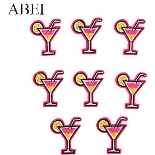 10pcs/lot Embroidery Small Drinks Stickers Iron On lemon Juice Kids Clothes Appliques Handmade Sewing Patchwork Baby Jeans Badge