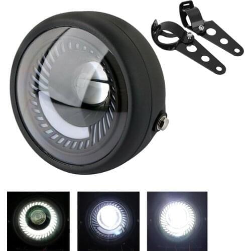 12V Cafe Racer Motorcycle Headlight Vintage Round LED Moto Motorcycle Head Lights Lamp For Harley Bobber Suzuki Yamaha Custom