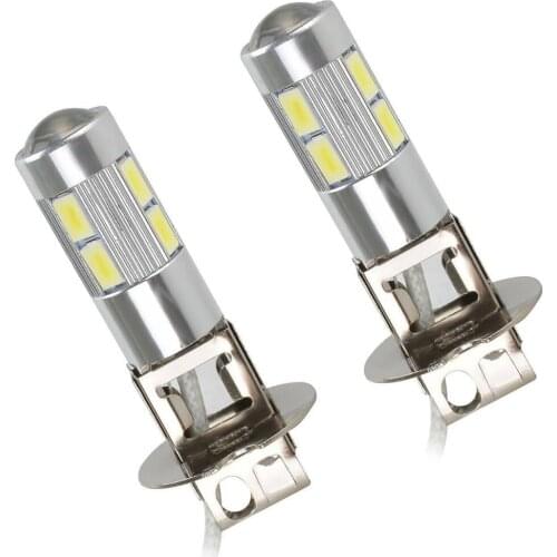 2PCS Car Headlight H3 LED High Power LED Fog Light Running Light Bulbs 10SMD 6000K Super Bright LED Auto Bulbs