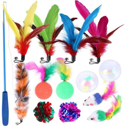 20PCS / Set Pets Cat Toys Mouse Shape Balls Shapes Kitten Love New Pet Toy Cat Channel Funny Cat Stick Mouse Supplies Pet Produc