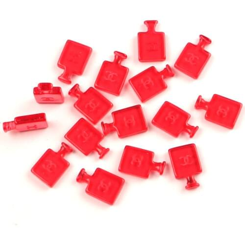 20Pcs Red Resin Perfume Bottle Decoration Crafts Flatback Cabochon Kawaii DIY Embellishments For Scrapbooking Accessories
