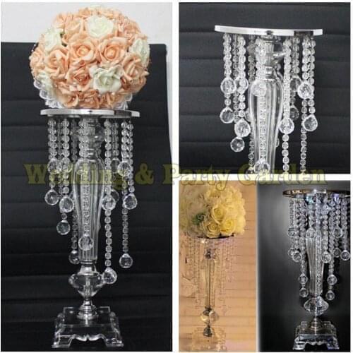 45cm Tall Wedding flower stand acrylic crystal Table centerpiece wedding decoration 10pcs/lot