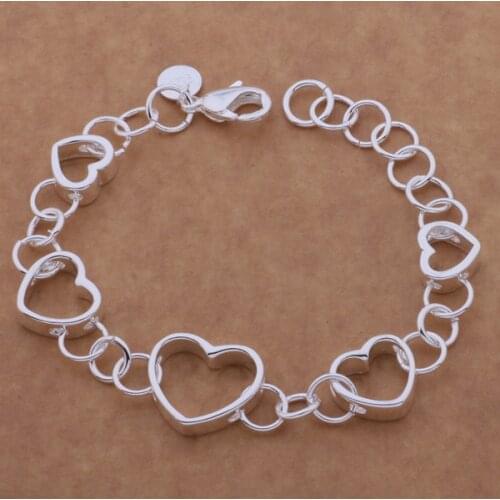 AH099 Hot sterling bracelet, sterling fashion jewelry Five flat hollow /akpajbwa ayrajpya silver color