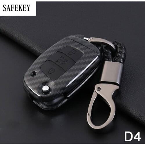 Carbon Fiber Car key cases holder For Hyundai IX45 Santa Fe (DM) 2013 2014 2015 2016 3 buttons Key Shell