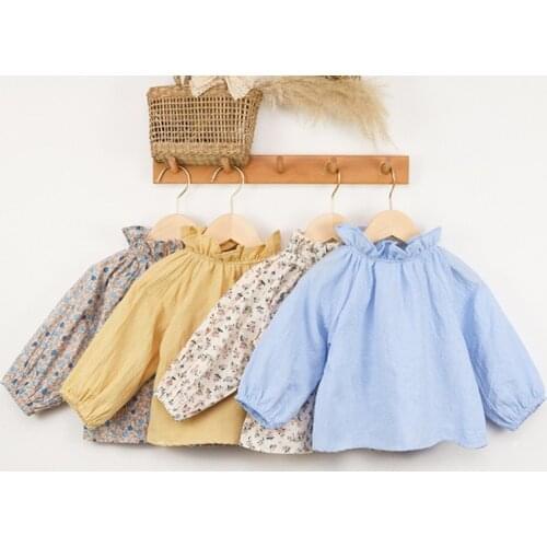 Infant Baby Girl Blouse Fashion Plaid Floral Shirt for Children Summer Newborn Bebe Girls Shirts Spring Baby Girl Outfits