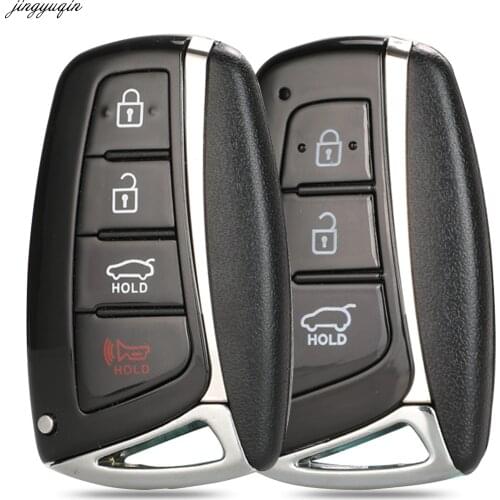 Jingyuqin Remote Car Key Case Shell For Hyundai Genesis 2013-2015 Santa Fe Equus Azera IX45 Smart Auto Key Fob 3 4 Buttons