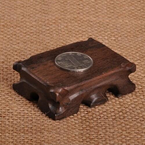 Black Catalpa wood carving small dock seal the base wood crafts jade stone ornaments ornaments factory direct