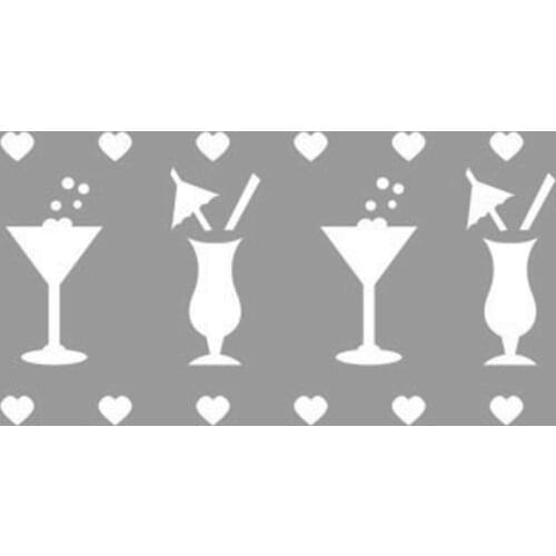 Cocktails Stencil Design, Painting Template 30x30 Cm, Walls, Tiles, furniture For Easy and Practical Pattern Application