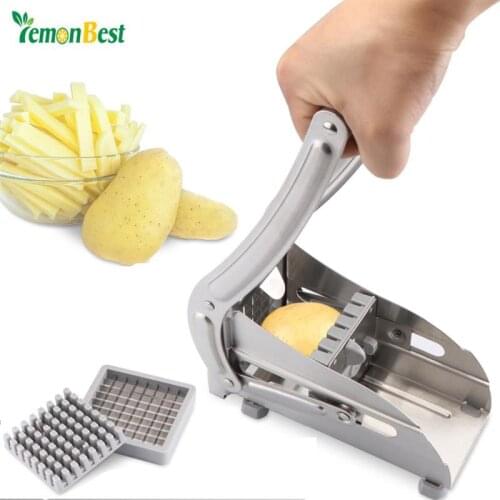 Effective Potato Chips Making Machine Stainless Steel French Fry Potato Cutter Slicer Chipper Cucumber Slice Cut Kitchen Gadgets