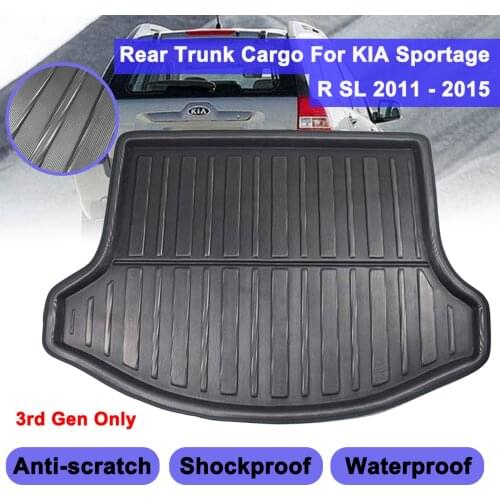 Cargo Liner For KIA Sportage R SL 2011 - 2015 Boot Tray Rear Trunk Cover Matt Mat Floor Carpet Kick Pad Mud Non-slip Anti Dust