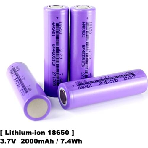 18650 LIthium Batteries 3.7V 2000mah Rechargeable Cell For Solar Energy Storage Street Light Flashlight Smoke Alarm Mini Fan