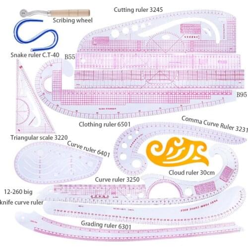 Multi-function Sewing Ruler Curve Ruler Clothing Sample Convenient Garment Cutting Pattern Metric Yardstick Drawing Tailor Tools