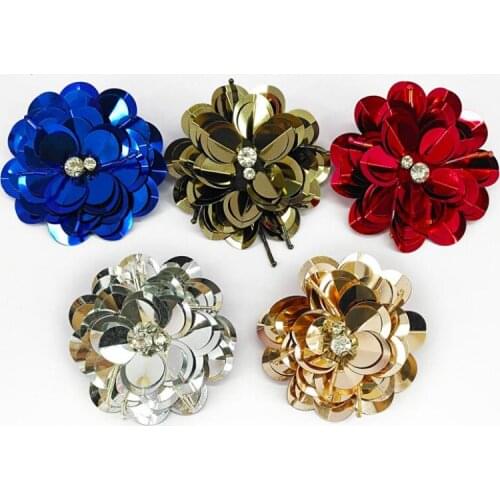 Fashion Glitter Flower Shoes Decorations with Metal Clip One Pair Free Shipping