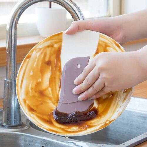 Penguin Shape Soft Scrapers Kitchen Multi-function Scraper Oil Plate For Scraping Oil Stains Baking Kitchen Tools Accessories