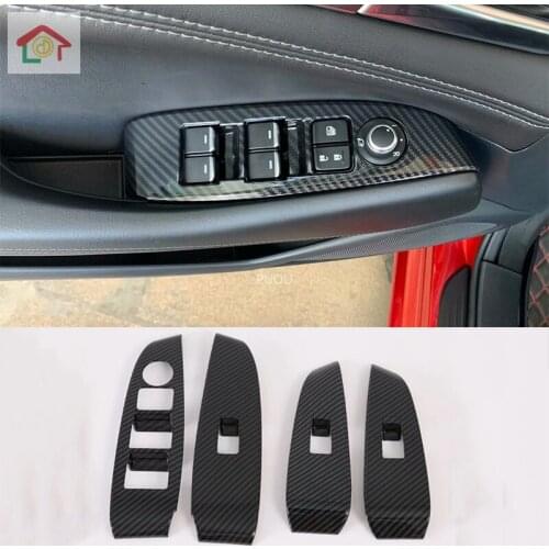 ABS 4pcs Door Armrest Window Lift Button Control Panel Cover Trim Inner For Mazda 6 Atenza 2019 2020 Accessories